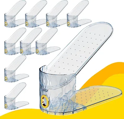 Agaile Shoe Slots Organizer, Adjustable 10 Pack Shoe Stacker For Closet Storage, Clear Double Layer Space S In Transparent