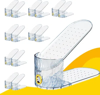 Agaile Shoe Slots Organizer, Adjustable 15 Pack Shoe Stacker For Closet Storage, Clear Double Layer Space S In Multi
