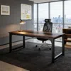 Agaile Simple Conference Table, Rectangular Meeting Table Computer Desk In Black