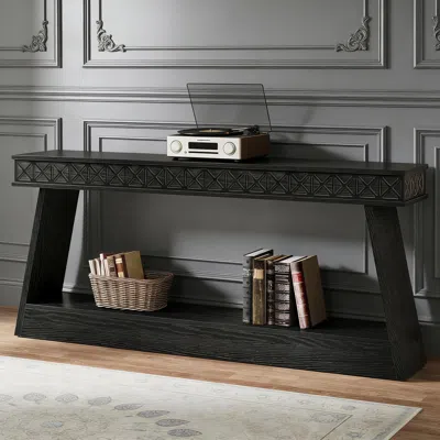 Agaile Sofa Table, Farmhouse Console Table Entryway Table With Storage In Black
