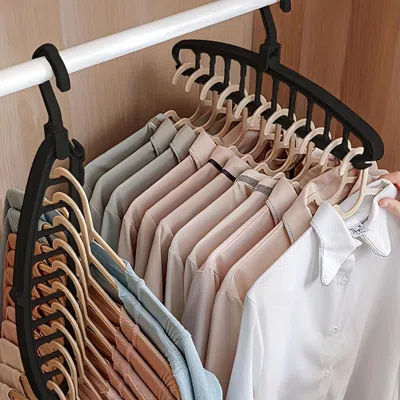 Agaile Space Saving Hangers, Clothes Hangers, 11 Holes Sturdy Hanger Clothes Organizer, Wardrobe Storage Ha In Black