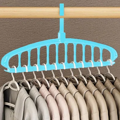 Agaile Space Saving Hangers, Clothes Hangers, 11 Holes Sturdy Hanger Clothes Organizer, Wardrobe Storage Ha In Brown