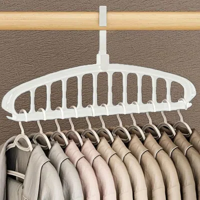 Agaile Space Saving Hangers, Clothes Hangers, 11 Holes Sturdy Hanger Clothes Organizer, Wardrobe Storage Ha In White