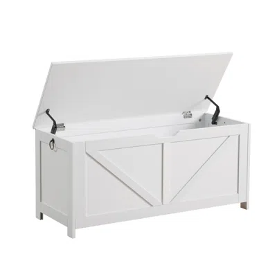 Agaile Storage Chest,storage Bench,retro Toy Box Organizer,entryway Storage Bench With 2 Hinges,easy Assemb In White
