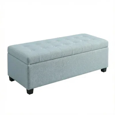 Agaile Storage Ottoman, Storage Bench, Tufted Entryway Bedroom Bench, 49.75inches, Hinges Easy Lid Operatio In Blue