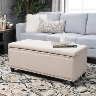 Agaile Storage Ottoman In White