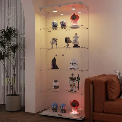 Agaile Tempered Glass Display Cabinet,liquorcabinet,storagecabinet,filecabinet,with Paipai Lights,with Lock In Transparent