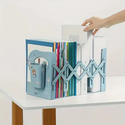 Agaile The Adjustable Bookshelf Consists Of Two Parts, A Creative Extension Of The Bookshelf, Perfect For S In Blue