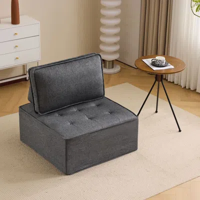 Agaile The Dark Gray Linen Wooden Frame Sofa Can Be Freely Spliced, Meeting Various Needs Such As In Small 