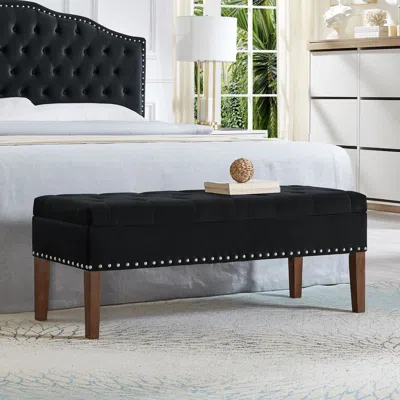 Agaile Tufted Bench With Storage In Black