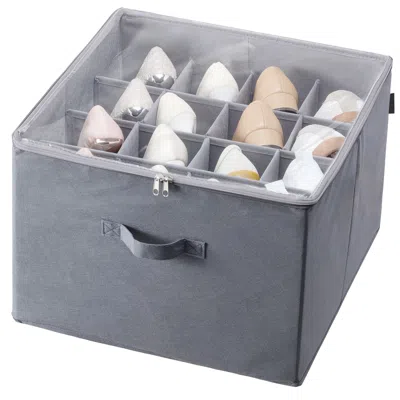Agaile Under Bed Shoe Storage Organizer, 1 Pack, 16 Compartments, Underbed Shoe Box Storage Containers Adju In Gray