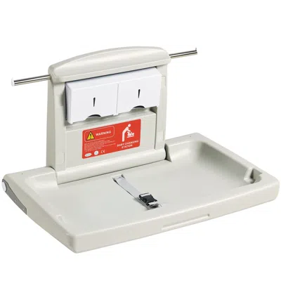 Agaile Wall-mounted Baby Changing Station, Horizontal Foldable Diaper Change Table With Safety Straps And H In White
