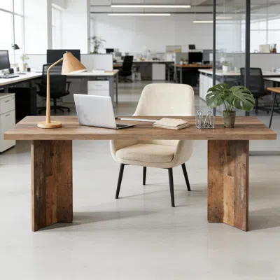 Agaile Writing Desk,executive Desk,computer Desk,conference Table In Brown
