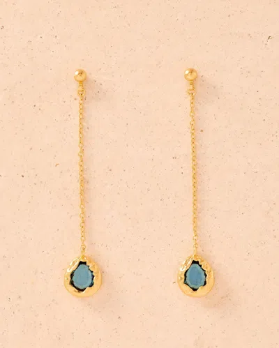 Agapée Lysia Blue Long Earrings In Pattern