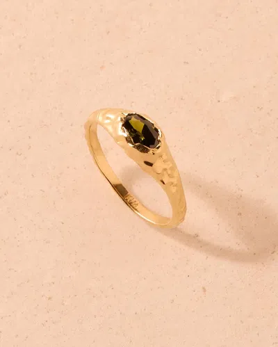Agapée Maria Mini Green Ring-l In Gold
