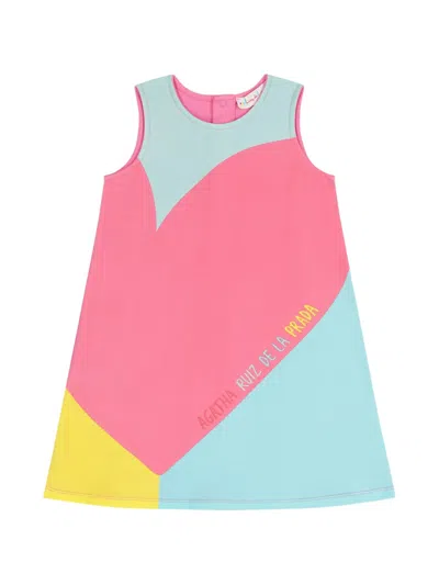 Agatha Ruiz De La Prada Kids' Colour Block Shift Dress In Multi