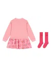 Agatha Ruiz De La Prada Floral Appliqué Dress Set In Pink