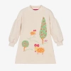 AGATHA RUIZ DE LA PRADA AGATHA RUIZ DE LA PRADA GIRLS BEIGE SWEATSHIRT DRESS