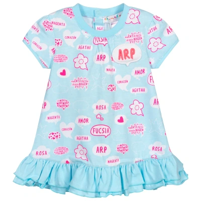 Agatha Ruiz De La Prada Babies'  Girls Blue Cotton Jersey Dress