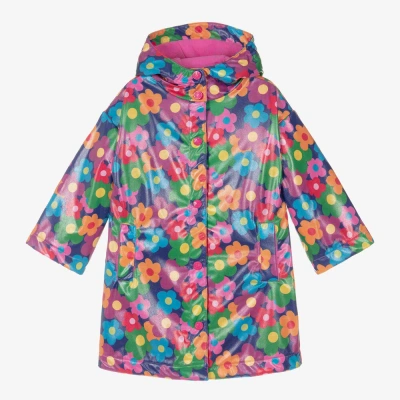 Agatha Ruiz De La Prada Babies'  Girls Blue Floral Print Raincoat