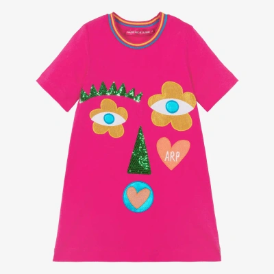 Agatha Ruiz De La Prada Kids'  Girls Fuchsia Pink Cotton T-shirt Dress