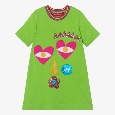 Agatha Ruiz De La Prada Kids'  Girls Green Cotton T-shirt Dress