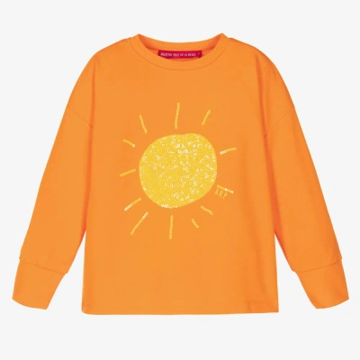 Agatha Ruiz De La Prada Kids'  Girls Orange Cotton Sequin Sun Top