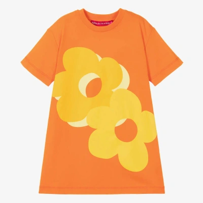 Agatha Ruiz De La Prada Kids'  Girls Orange Cotton T-shirt Dress
