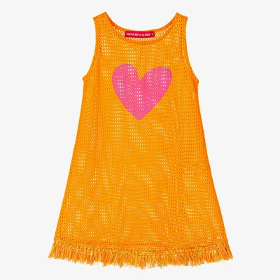 Agatha Ruiz De La Prada Kids'  Girls Orange Heart Beach Dress