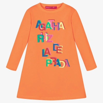 Agatha Ruiz De La Prada Kids'  Girls Orange Sweatshirt Dress