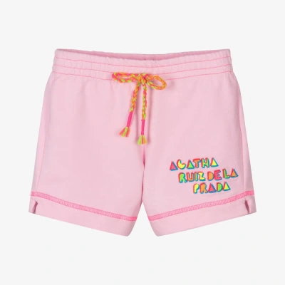 Agatha Ruiz De La Prada Kids'  Girls Pink Cotton Jersey Shorts