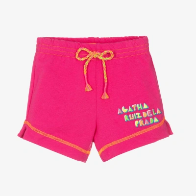 Agatha Ruiz De La Prada Kids'  Girls Pink Cotton Jersey Shorts