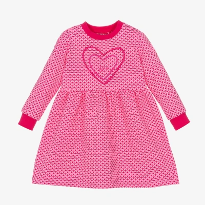 Agatha Ruiz De La Prada Kids'  Girls Pink Cotton Logo Heart Dress