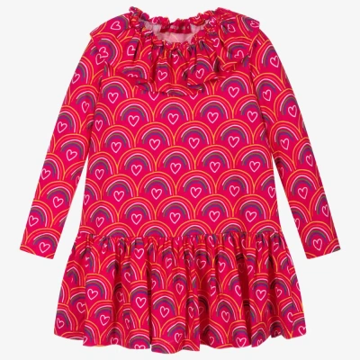 Agatha Ruiz De La Prada Kids'  Girls Pink Cotton Ruffle Dress