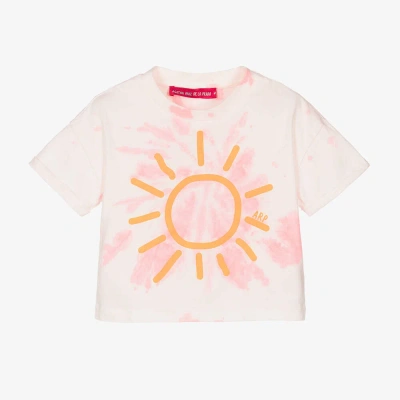 Agatha Ruiz De La Prada Kids'  Girls Pink Cotton Sun Logo T-shirt