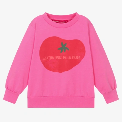 Agatha Ruiz De La Prada Kids'  Girls Pink Cotton Sweatshirt