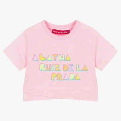 Agatha Ruiz De La Prada Kids'  Girls Pink Cotton T-shirt