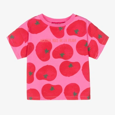 Agatha Ruiz De La Prada Kids'  Girls Pink Cotton T-shirt
