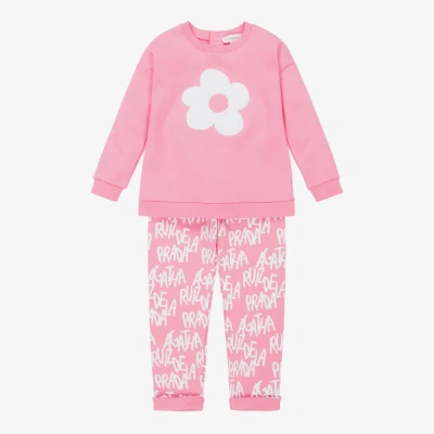 Agatha Ruiz De La Prada Babies'  Girls Pink Flower Tracksuit