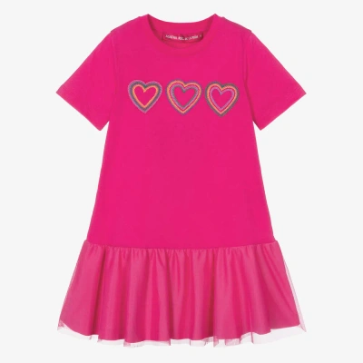 Agatha Ruiz De La Prada Kids'  Girls Pink Heart Cotton T-shirt Dress