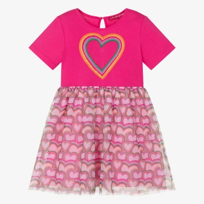 Agatha Ruiz De La Prada Kids'  Girls Pink Heart Tulle Dress