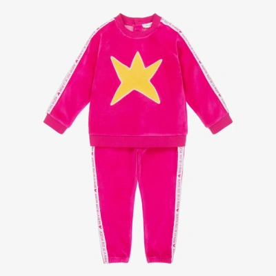 Agatha Ruiz De La Prada Babies'  Girls Pink Velour Tracksuit