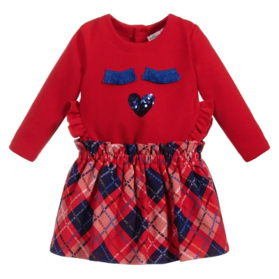 Agatha Ruiz De La Prada Babies'  Girls Red & Blue Logo Skirt Set
