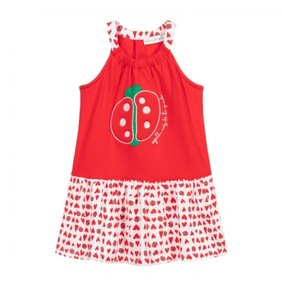 Agatha Ruiz De La Prada Babies'  Girls Red Cotton Jersey Dress