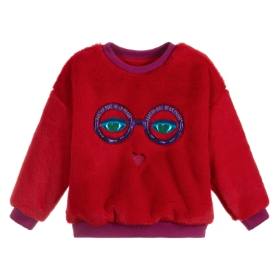 Agatha Ruiz De La Prada Kids'  Girls Red Faux Fur Sweatshirt