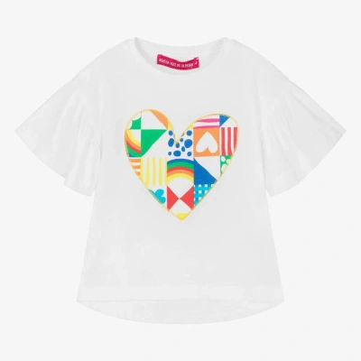 Agatha Ruiz De La Prada Kids'  Girls White Cotton Abstract Heart T-shirt