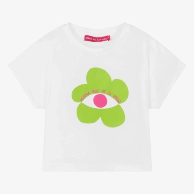 Agatha Ruiz De La Prada Kids'  Girls White Cotton Flower Eye T-shirt