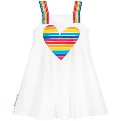 Agatha Ruiz De La Prada Babies'  Girls White Rainbow Heart Dress