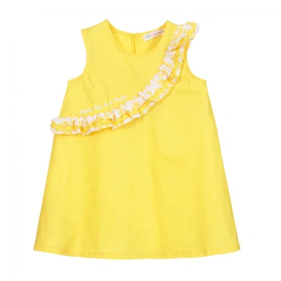 Agatha Ruiz De La Prada Babies'  Girls Yellow Cotton Dress