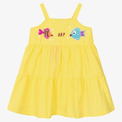 Agatha Ruiz De La Prada Kids'  Girls Yellow Cotton Dress